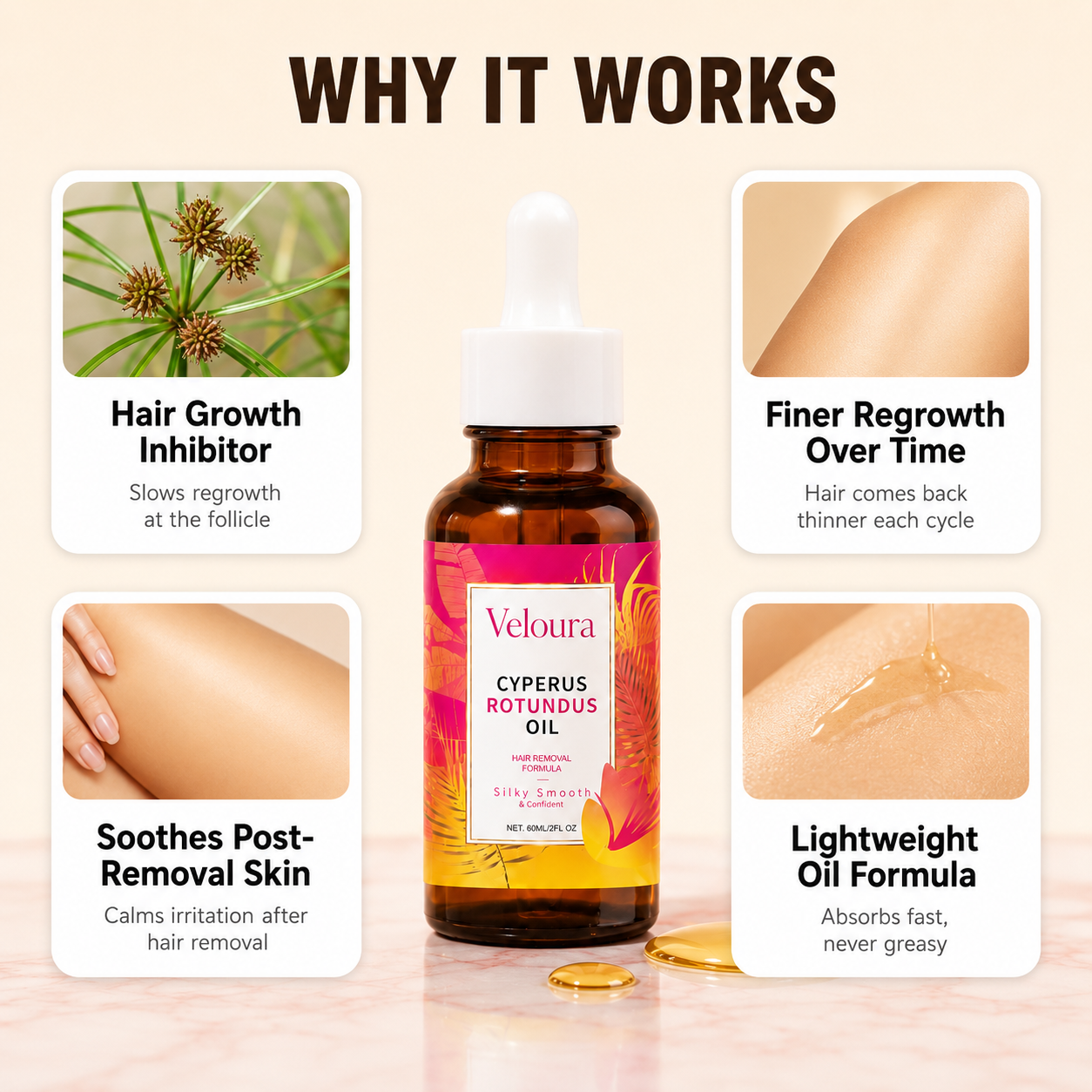 Veloura Hair Reduction Oil